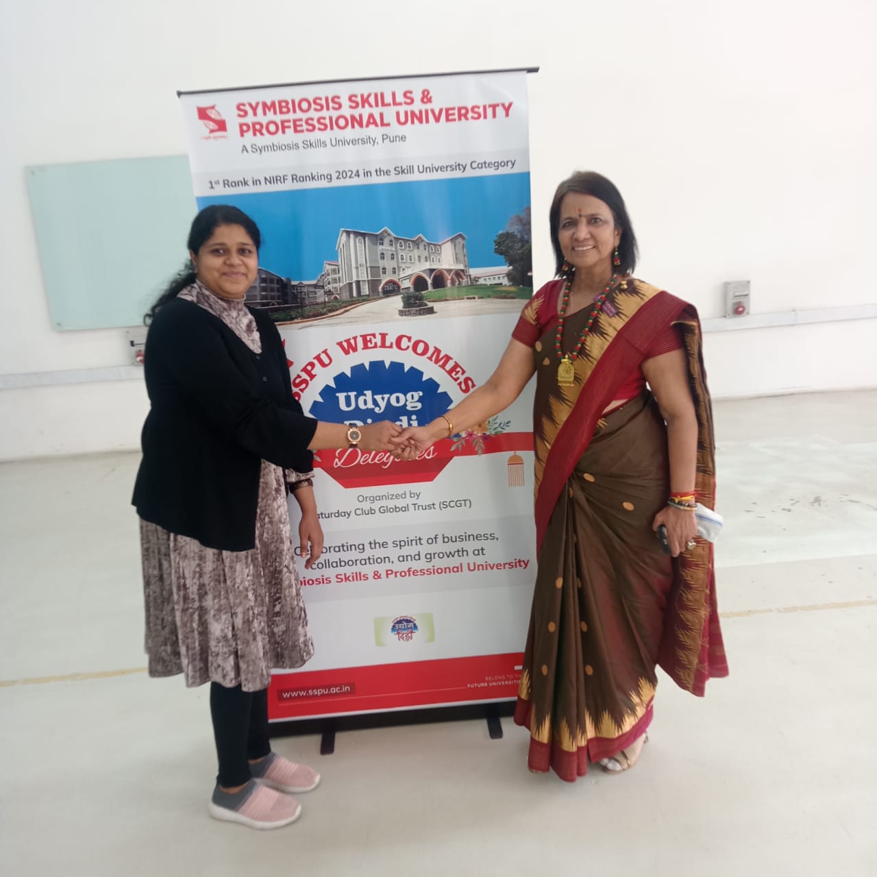 Simran Bagwan at an SSPU entrepreneurship and innovation programme networking event as part of the SIDBI Stem Launchpad 2025-26